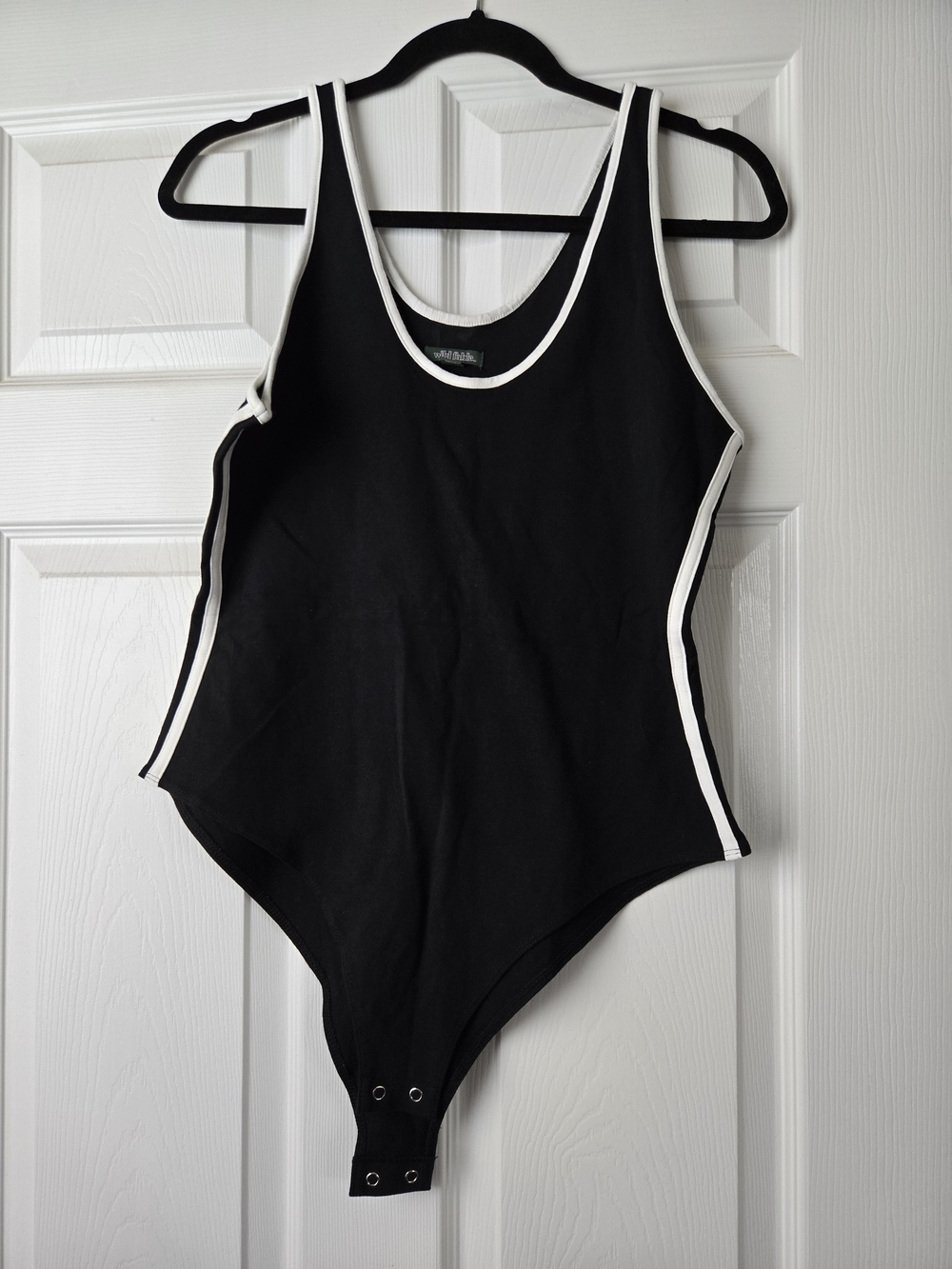 wild fable Black Bodysuit with White Trim